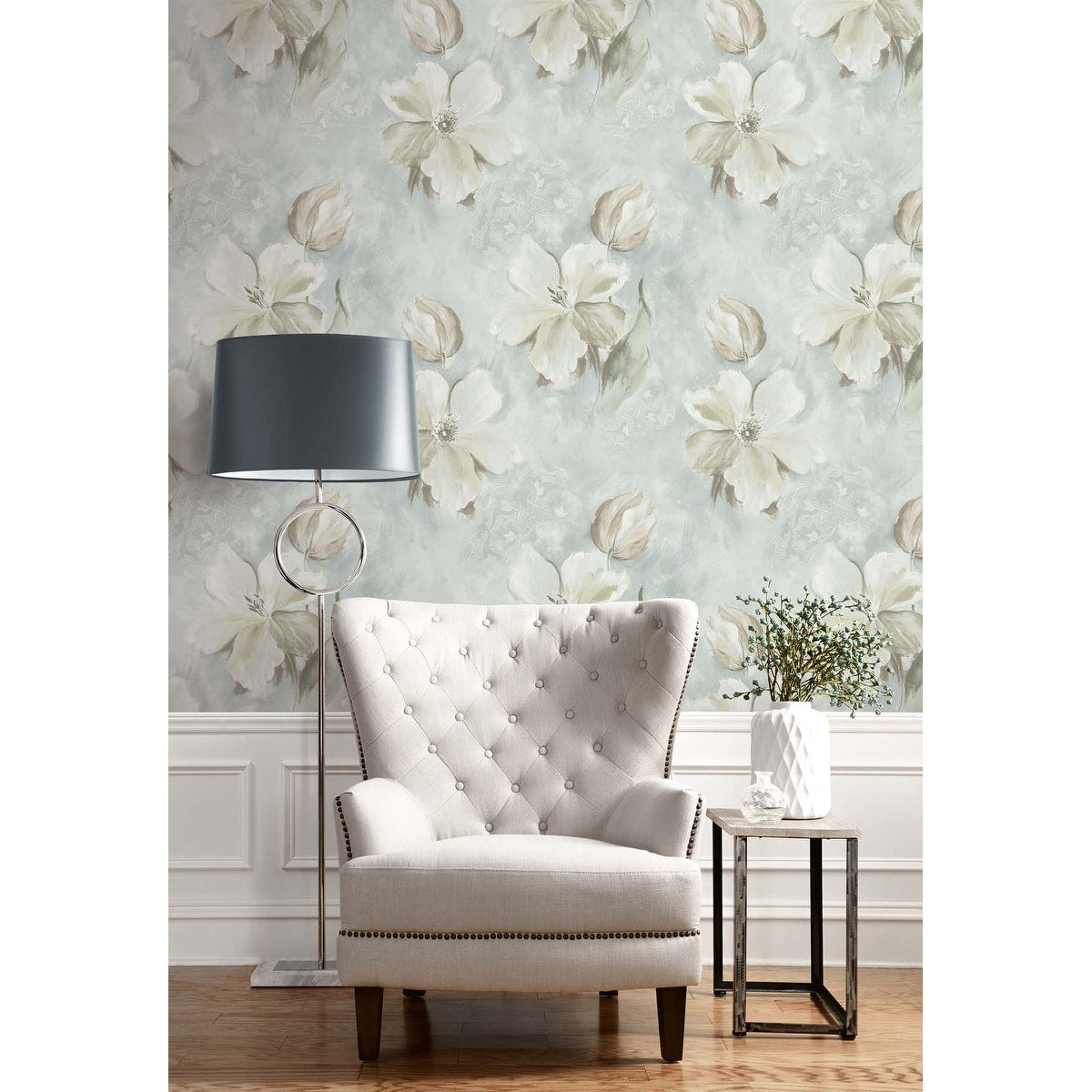 Seabrook Designs Brielle Watercolor Floral Unpasted Wallpaper