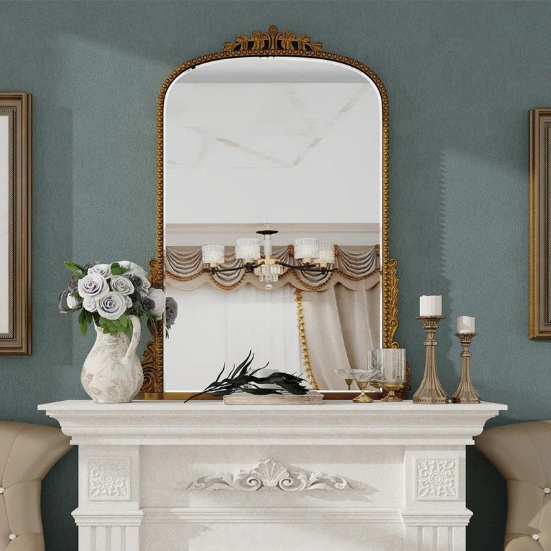 Vintage Baroque Arch Wall Mirror - 39.4×28.3