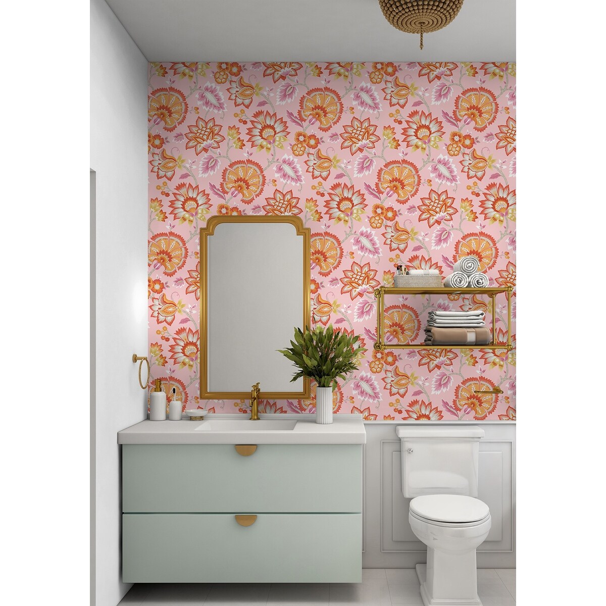 NextWall Jacobean Blossom Floral Peel and Stick Wallpaper