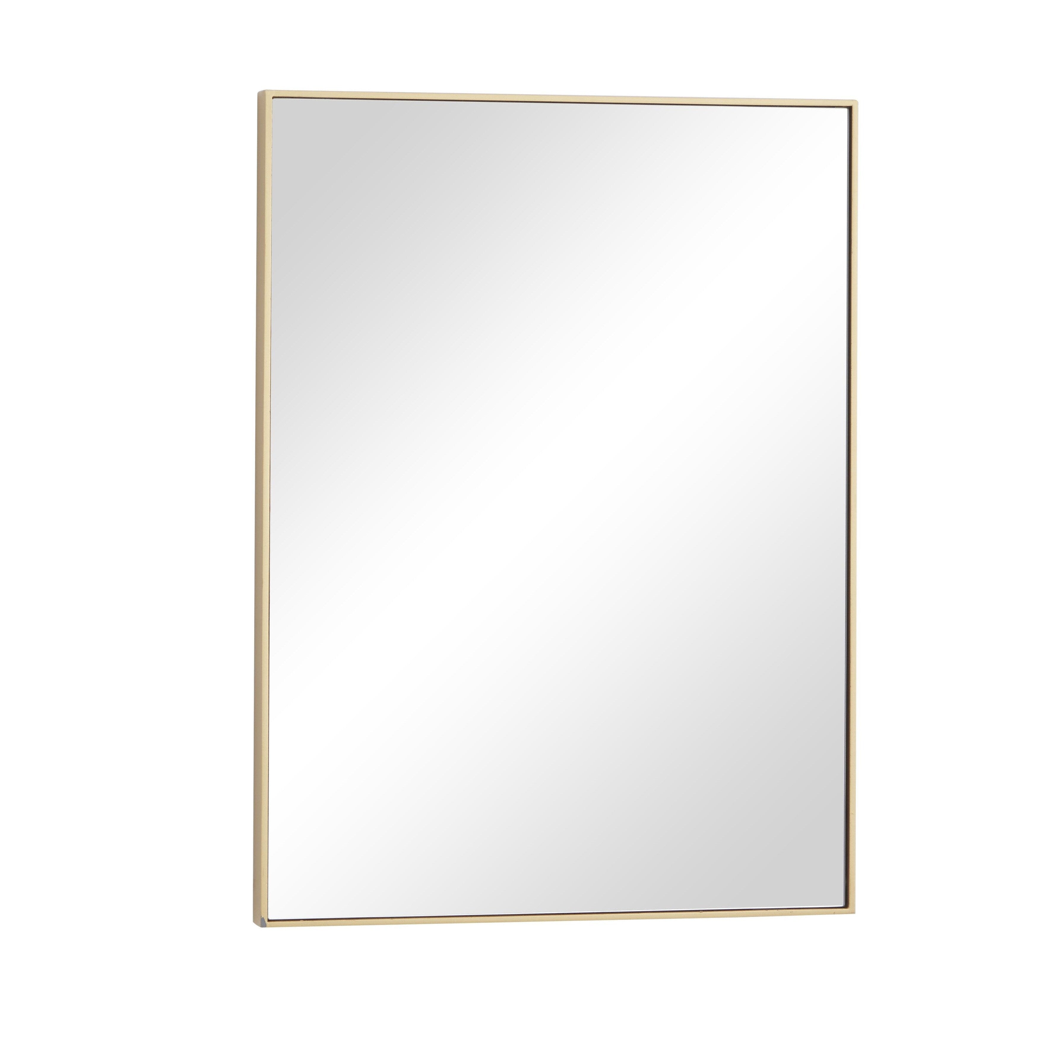 Wood Room Wall Mirror with Thin Minimalistic Frame - Black, White or Gold - Roche River Decor