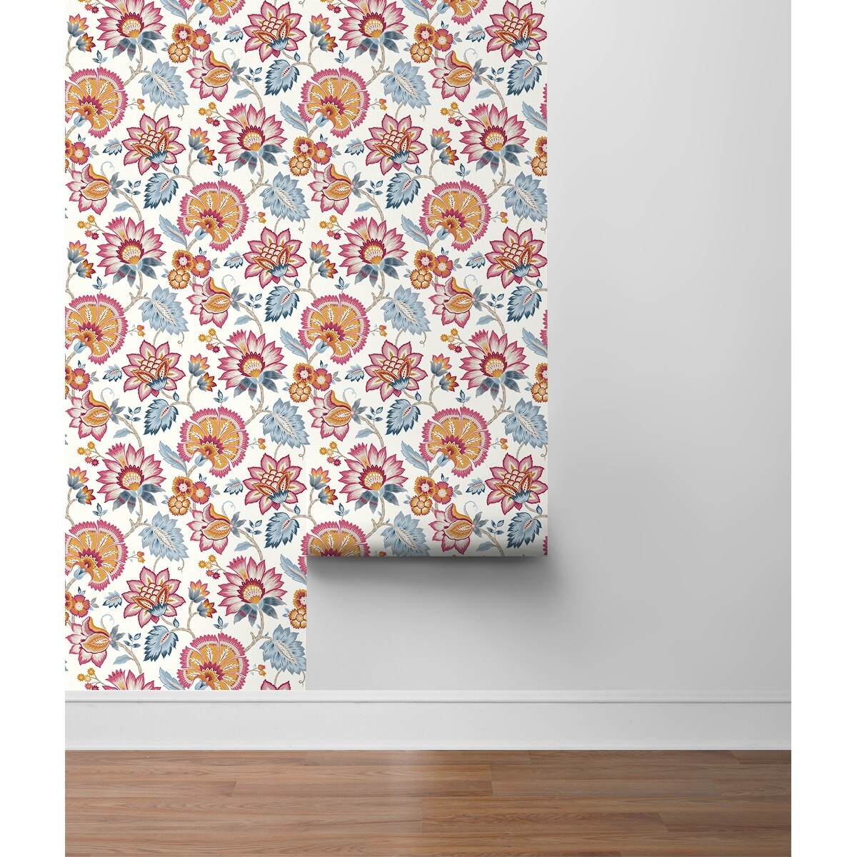 NextWall Jacobean Blossom Floral Peel and Stick Wallpaper