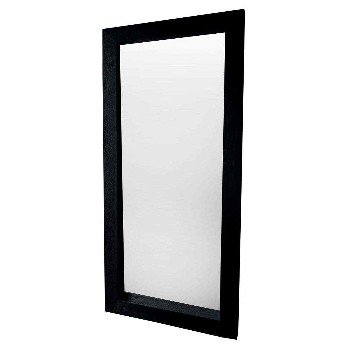 Cornell Wooden Floor Mirror with Wide Base, Black