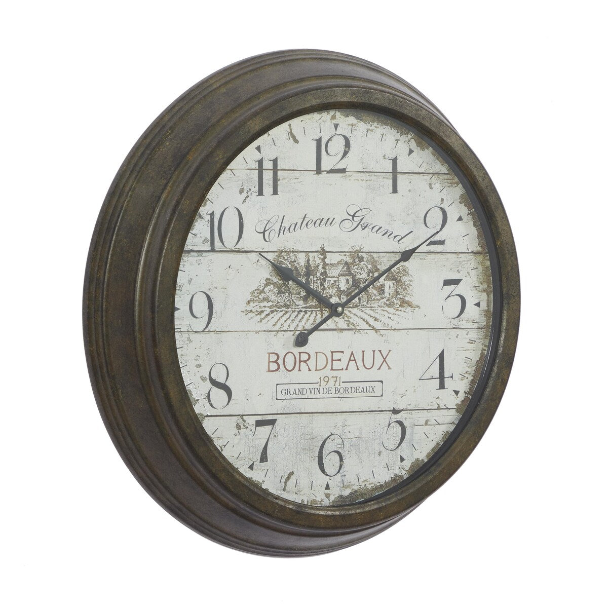 Metal Decorative Wall Clock with Bordeaux - Roche River Decor