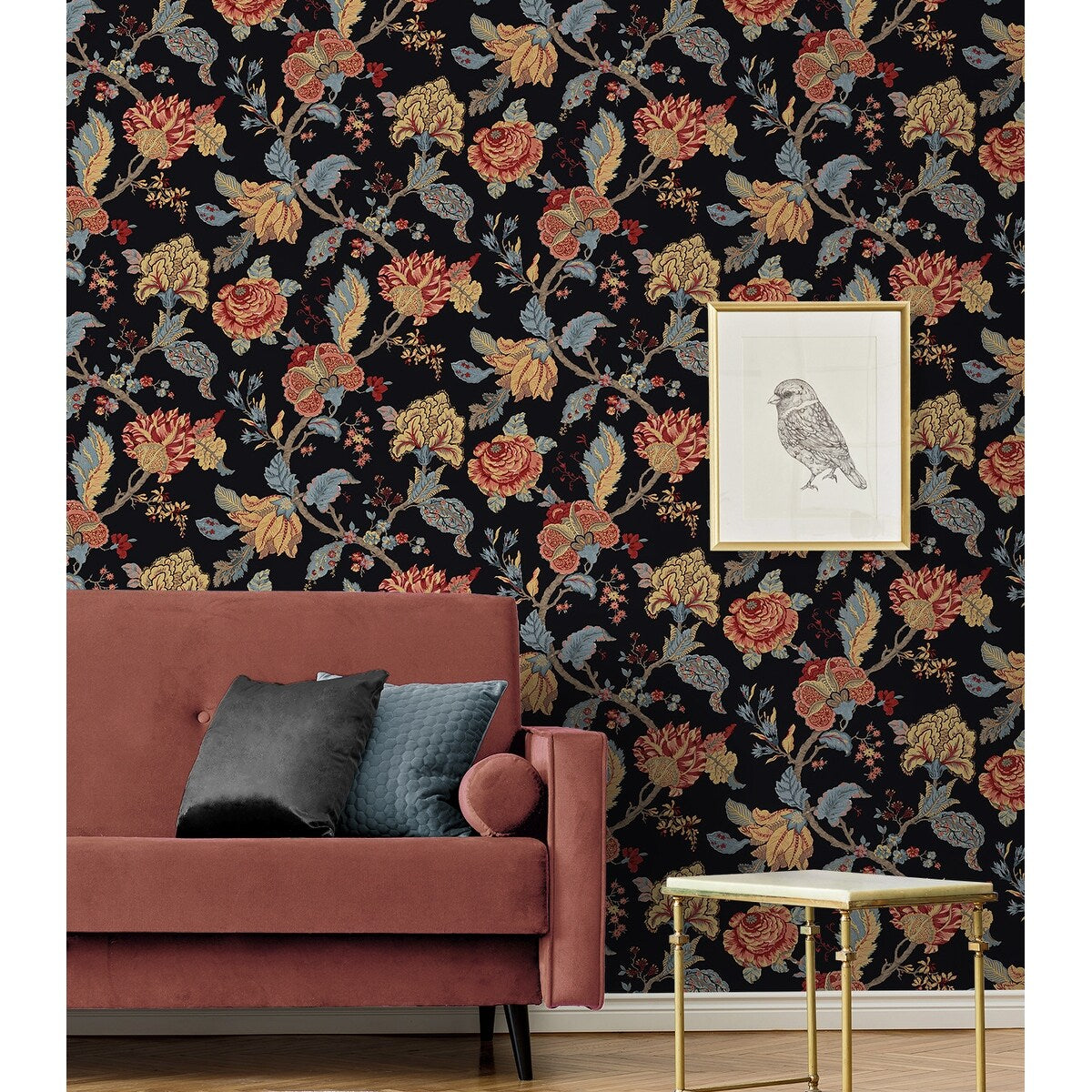 NextWall Kianna Jacobean Peel and Stick Wallpaper