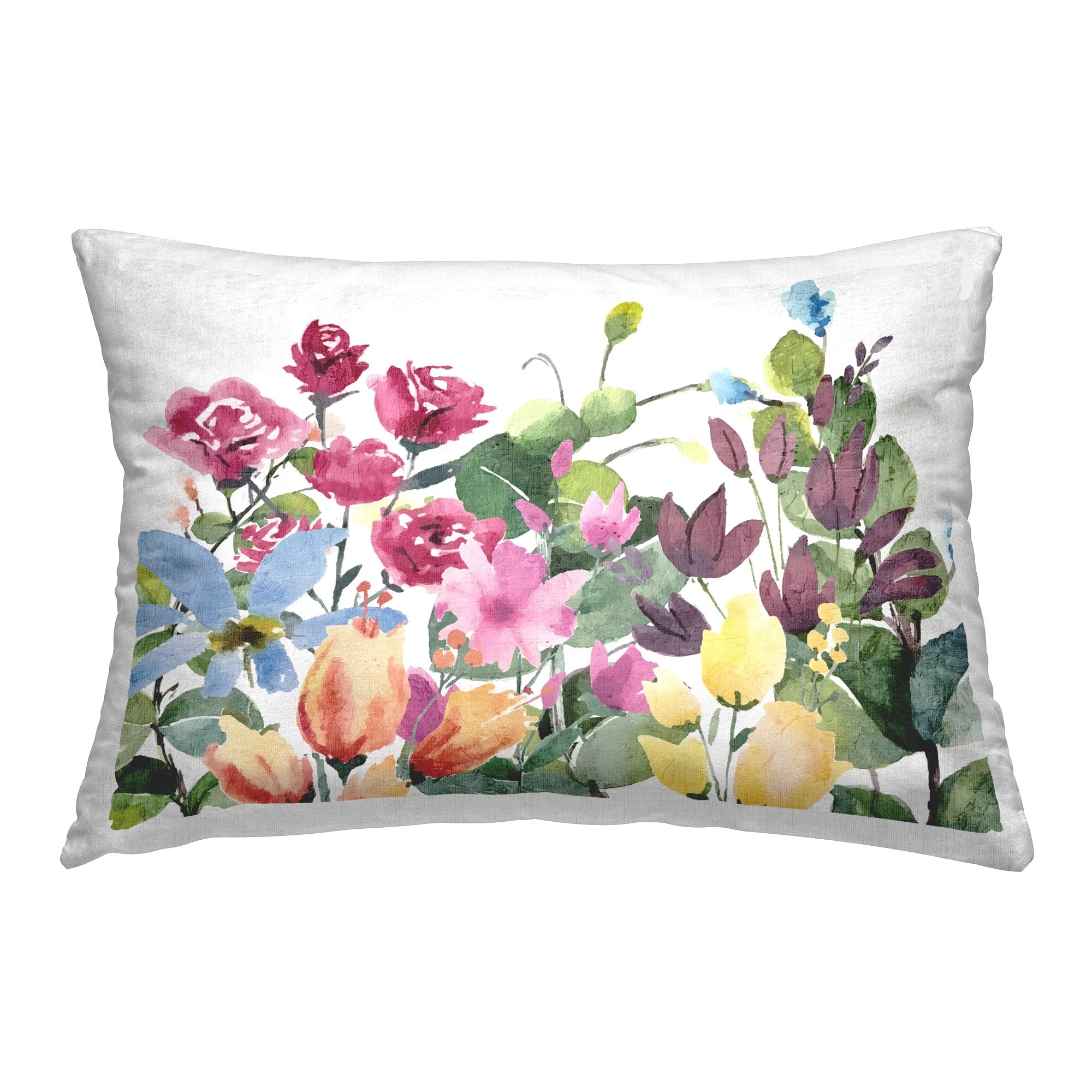 Stupell Floral Blooming Colors Decorative Printed Throw Pillow Design by Kim Allen