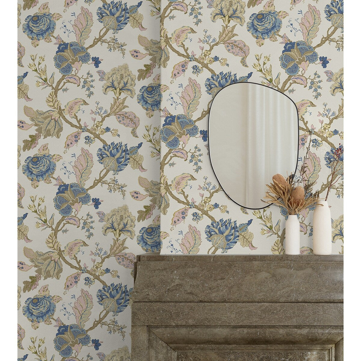 NextWall Kianna Jacobean Peel and Stick Wallpaper