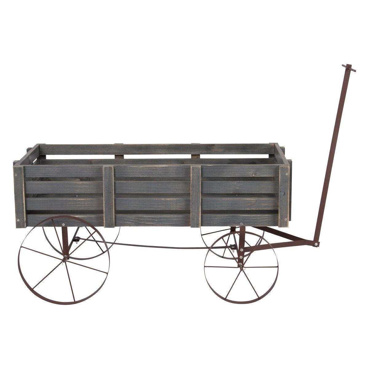 Goldcoast 51 Rustic Wagon Garden Planter with Metal Wheels