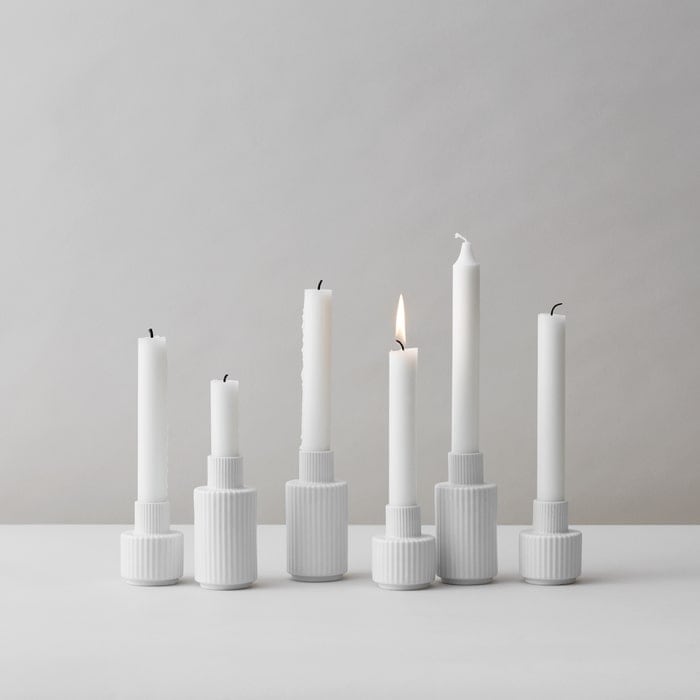 Lyngby Porceln Candle Holder, White - H: 2.8