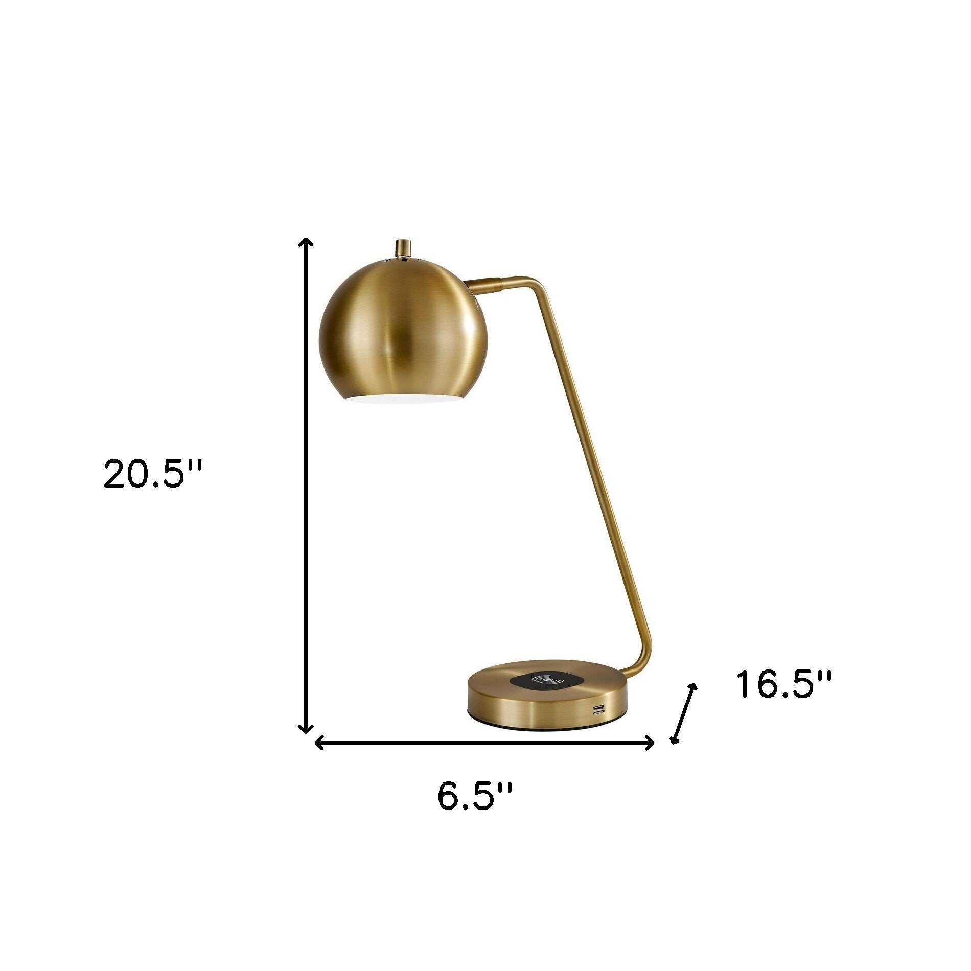 HomeRoots 21 Gold Metal Desk Table Lamp With Gold Shade