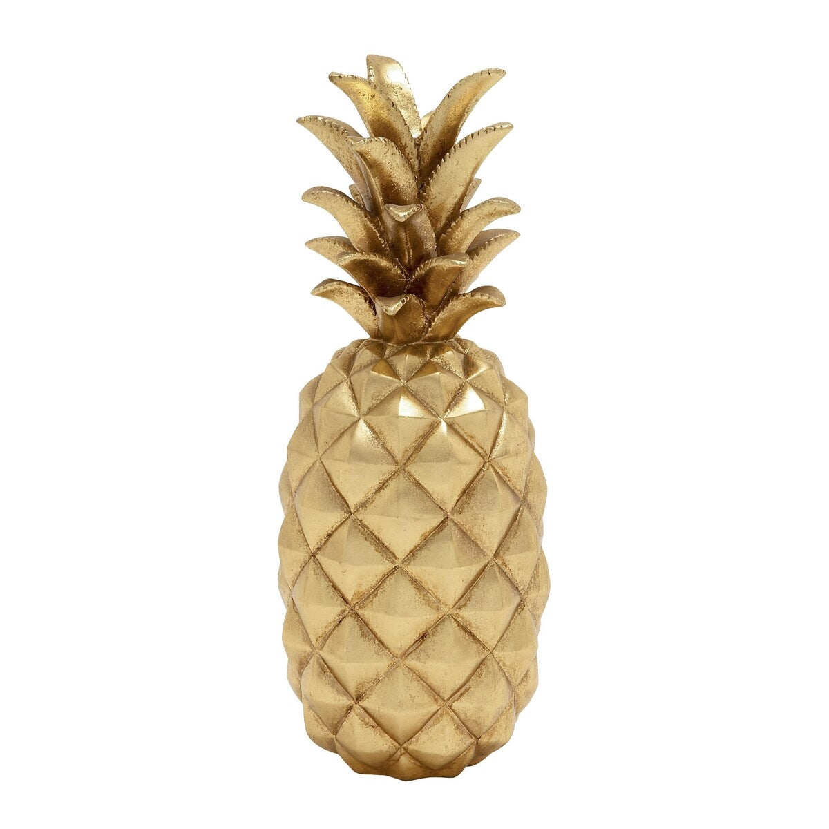 Polystone Fruit Pineapple Decorative Sculpture - Gold or Silver - Roche River Decor