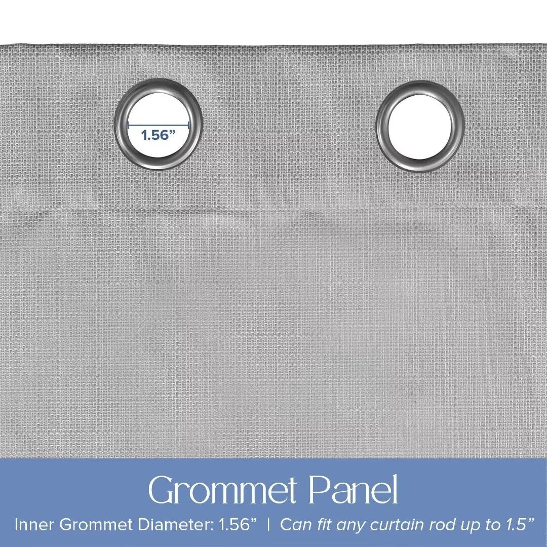 Textured Grid 100% Blackout Grommet Curtain Pair(2 Panels)