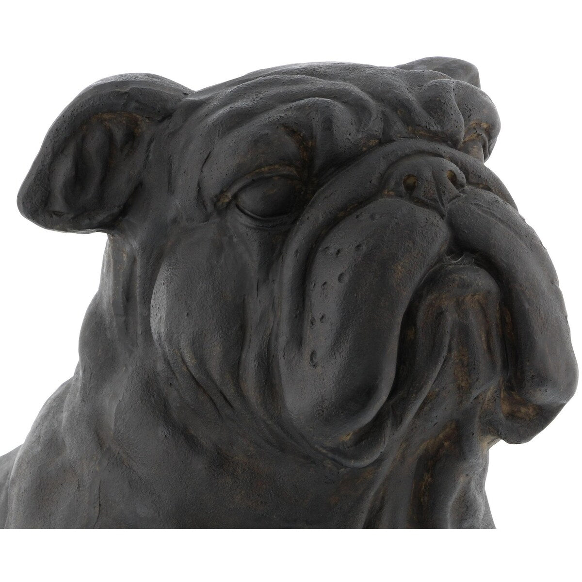 Polystone Bulldog Weathered or Distressed Sitting Decorative Sculpture - Brown - Roche River Decor