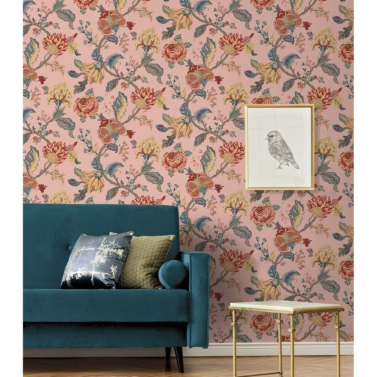 NextWall Kianna Jacobean Peel and Stick Wallpaper