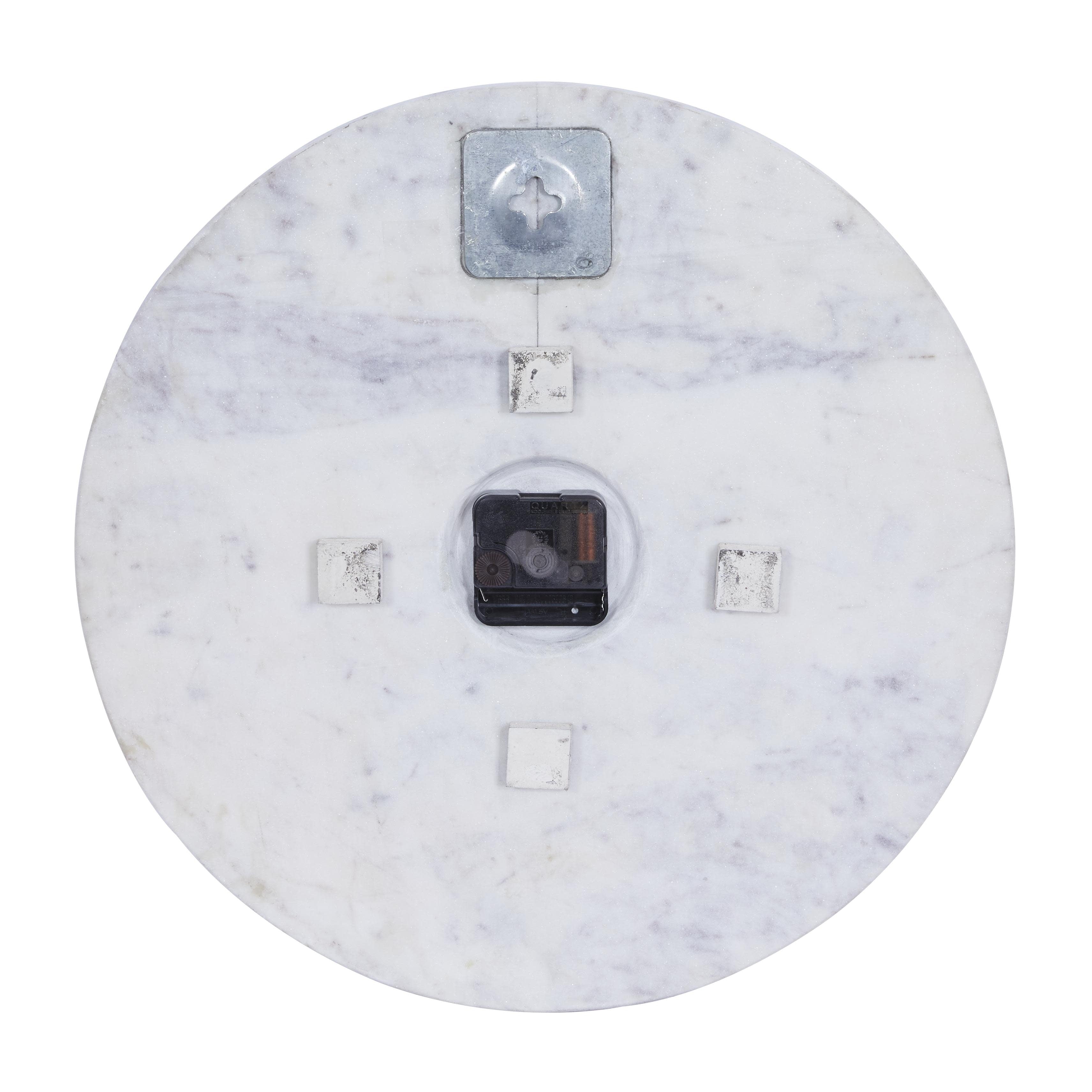 Marble Decorative Wall Clock with Gold Metal Accents - White - CosmoLiving by Cosmopolitan