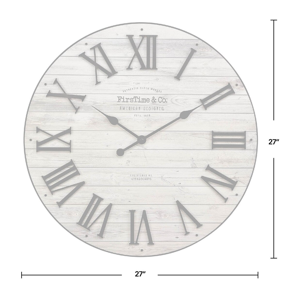 FirsTime & Co. Emmett Farmhouse Shiplap 27-in. Round Wall Clock