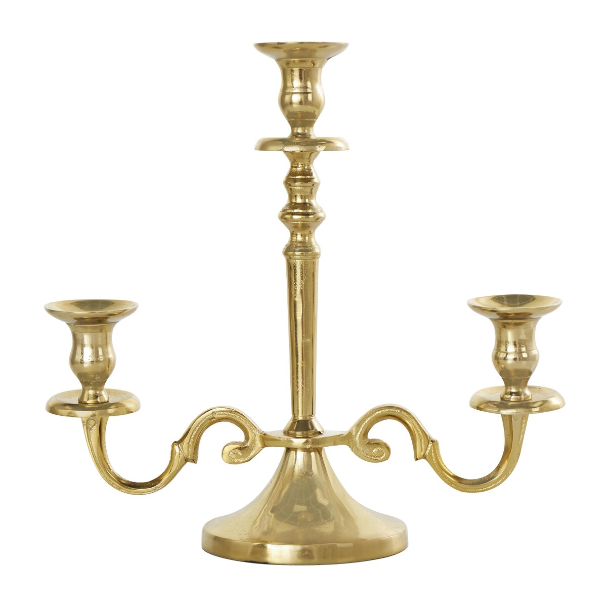 Aluminum Metal Scrolled Candelabra - Gold or Silver - The Novogratz