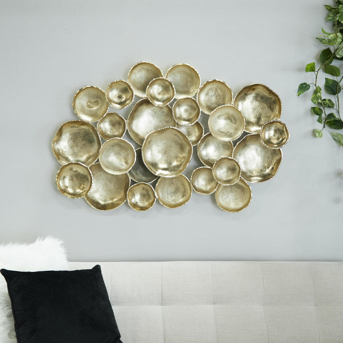 Aluminum Metal Plate Home Wall Decor with Uneven Edges - Silver or Gold - Roche River Decor