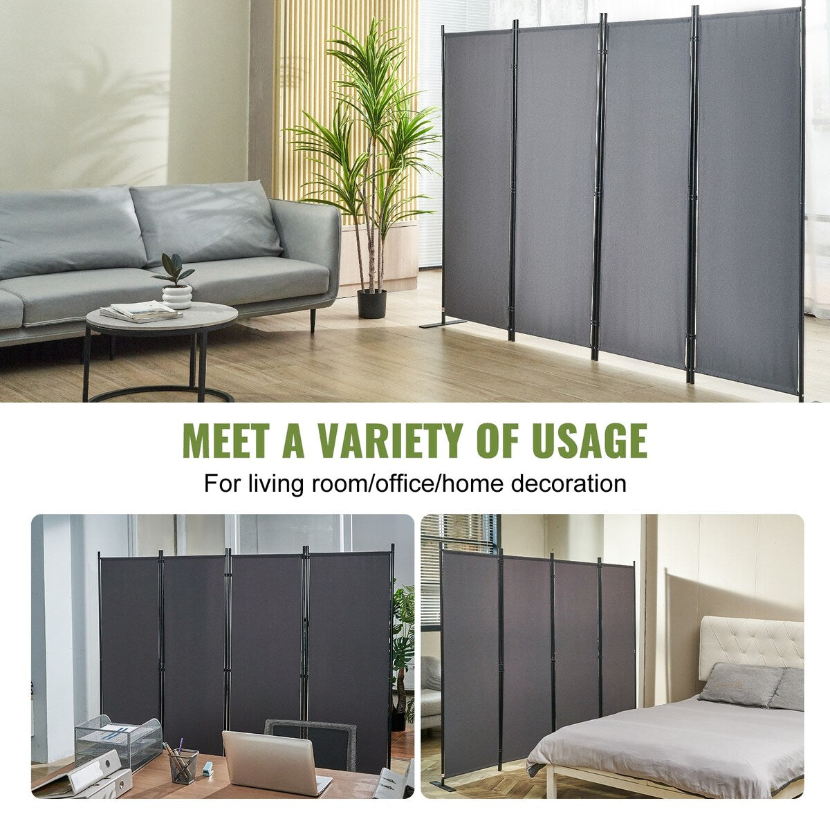 VEVOR Room Divider Folding Privacy Screens Divider Stand