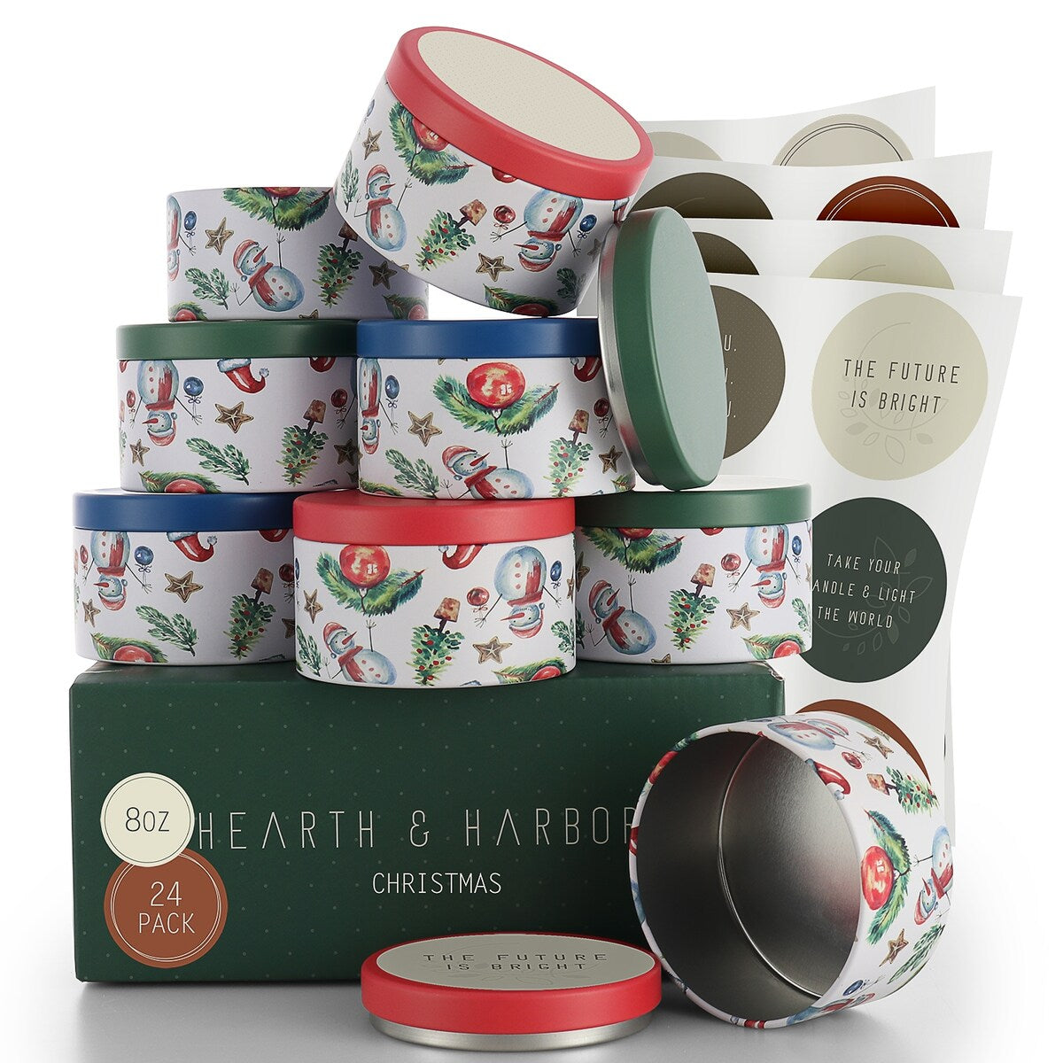 Hearth & Harbor Candle Tins - Candle Jars for Making Candles - DIY Candle Containers with Lids