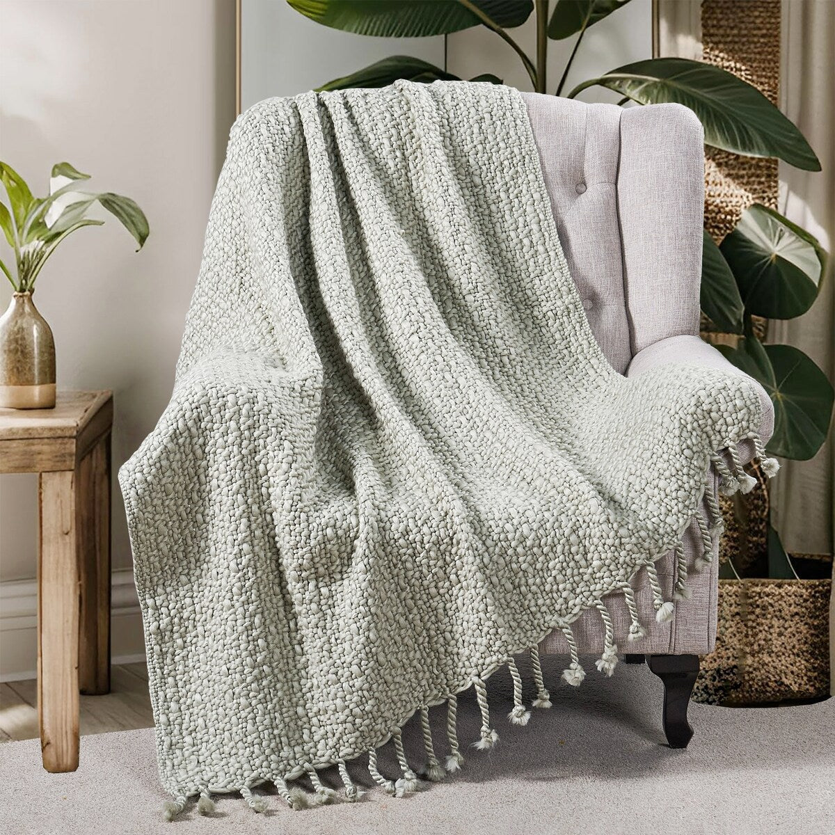 Home Soft Things Basket Weave Throw Super Soft Warm Blanket