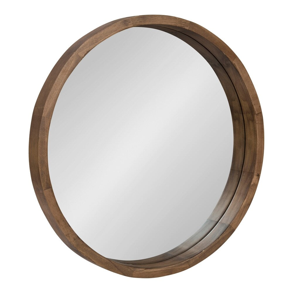 Kate and Laurel Hutton Round Wood Wall Mirror - 22 diameter