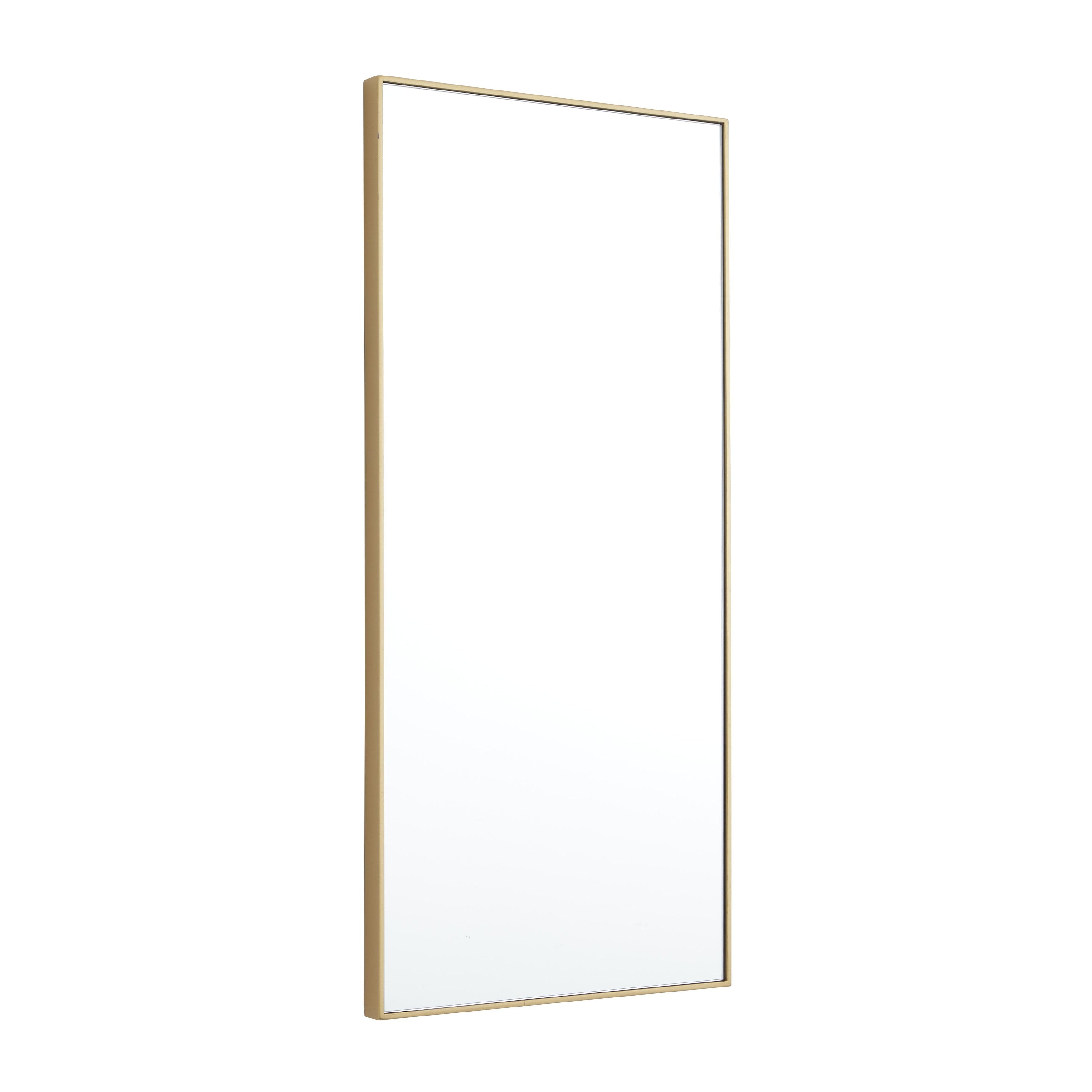 Wood Room Wall Mirror with Thin Minimalistic Frame - Black, White or Gold - Roche River Decor