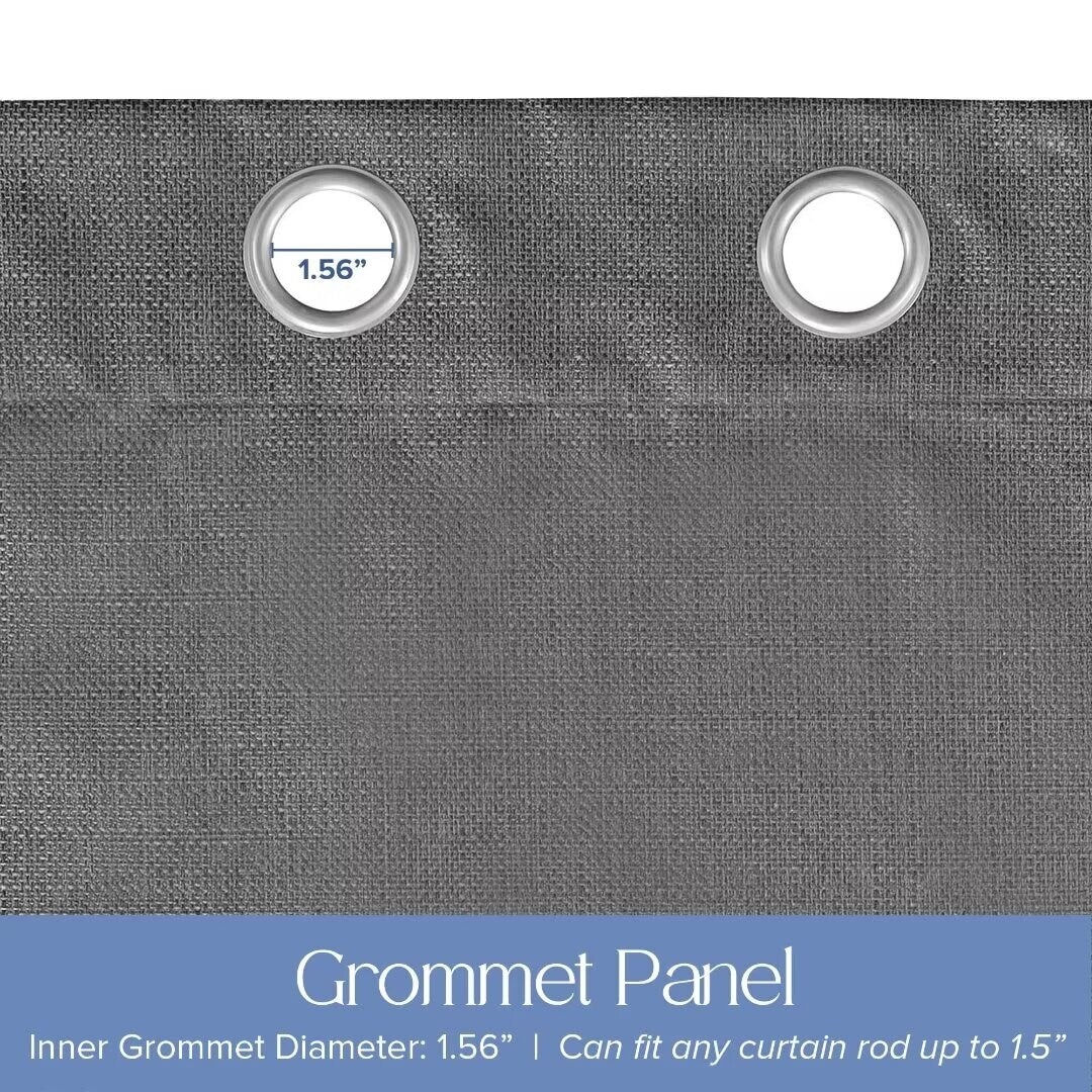 Textured Grid 100% Blackout Grommet Curtain Pair(2 Panels)