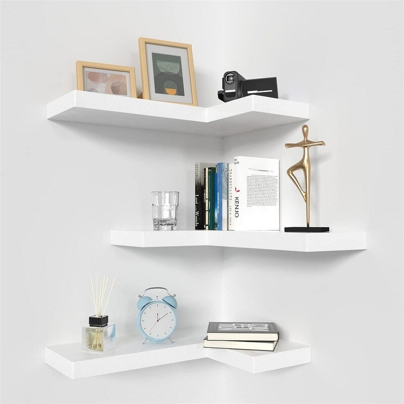 Corner Shelves Wall Mounted Set of 3 - 17.3D x 11.8W x 3.15H