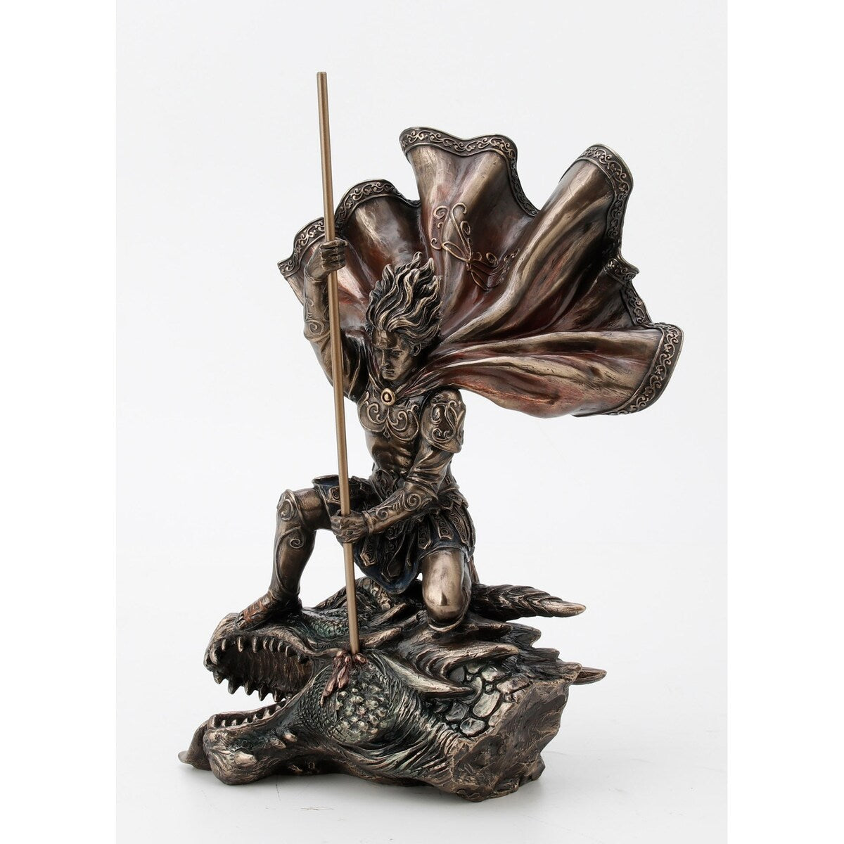 11.42 H THE DRAGON SLAYER Cold Cast Bronze - 5.91x8.07x11.42