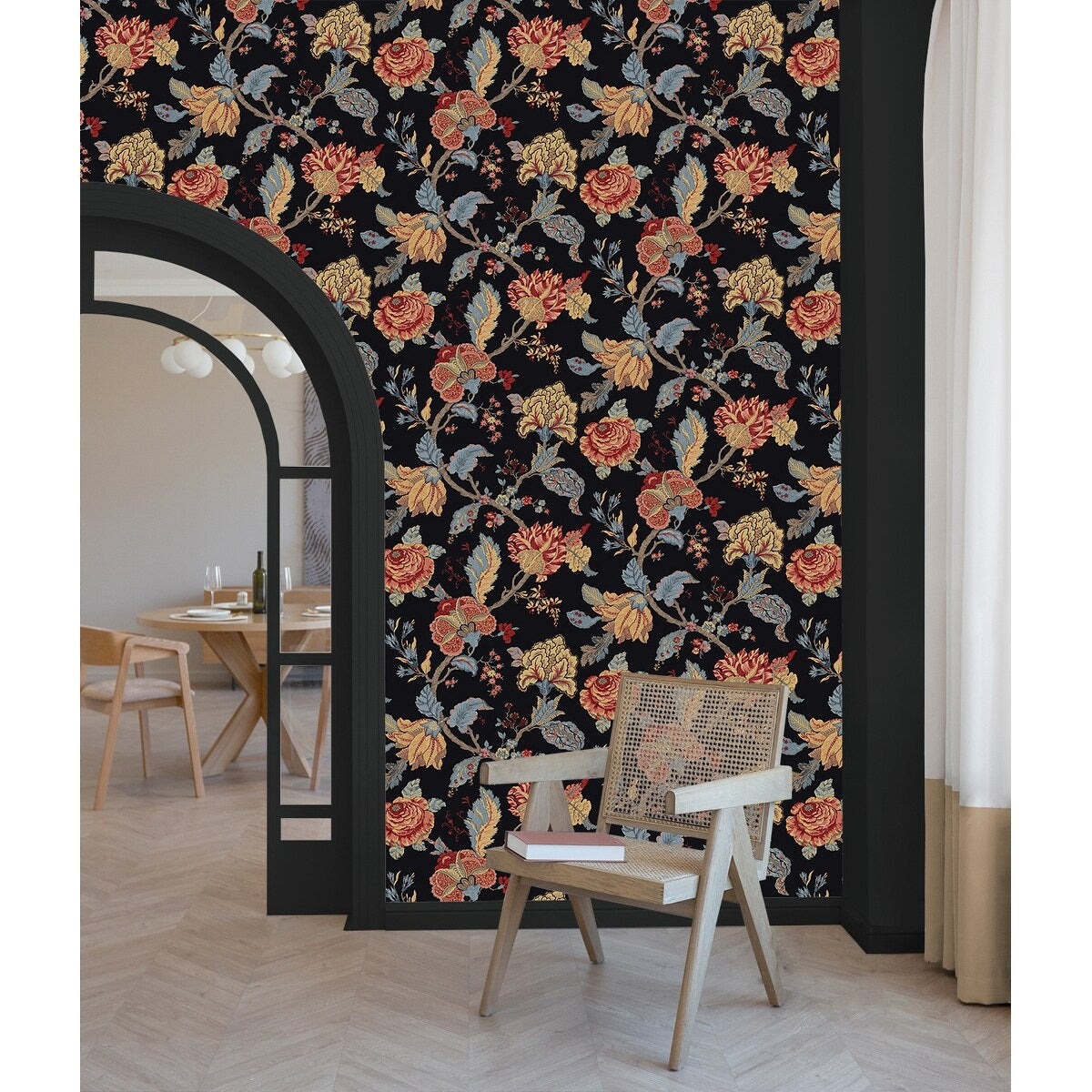 NextWall Kianna Jacobean Peel and Stick Wallpaper