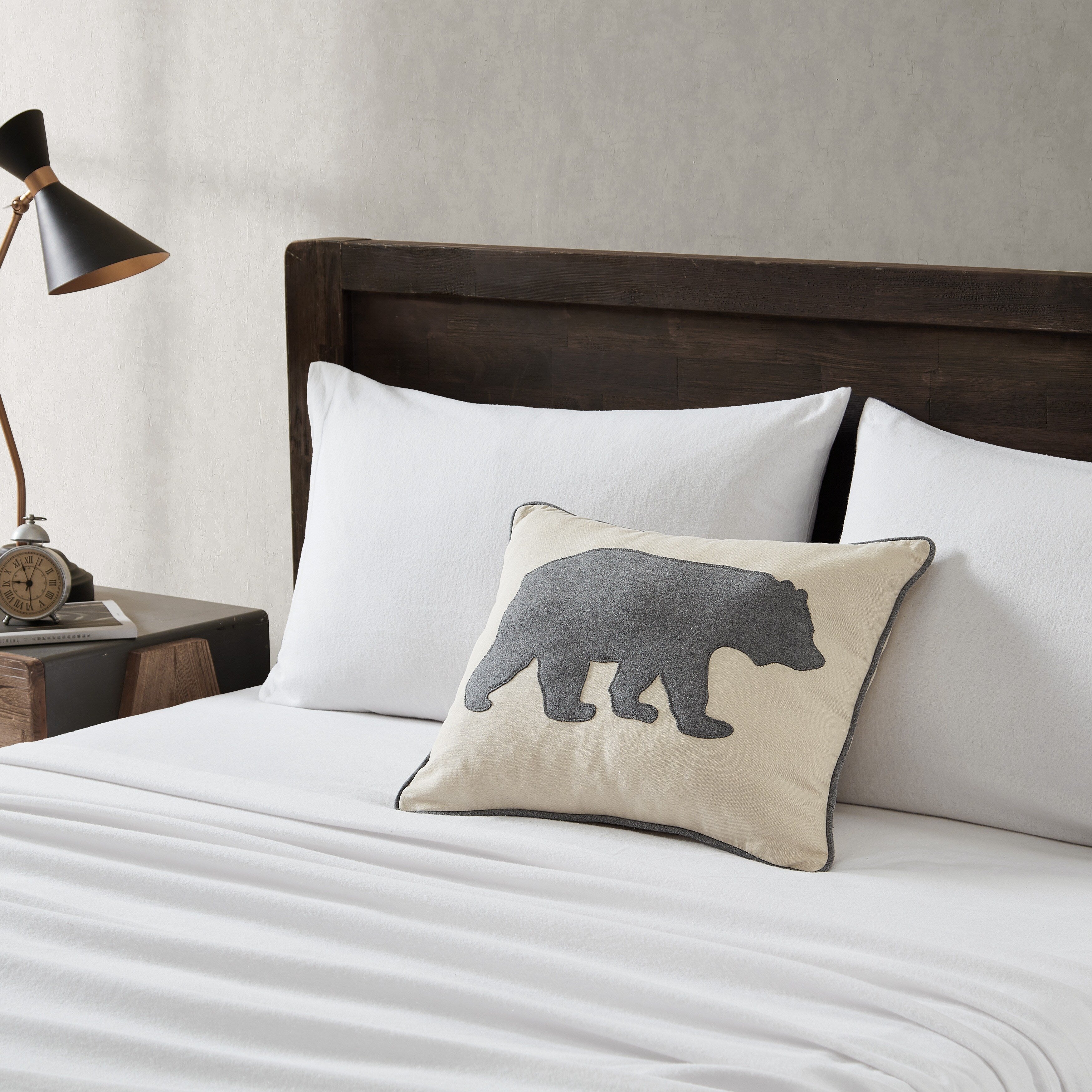 Eddie Bauer Bear Felt Decorative Throw Pillow