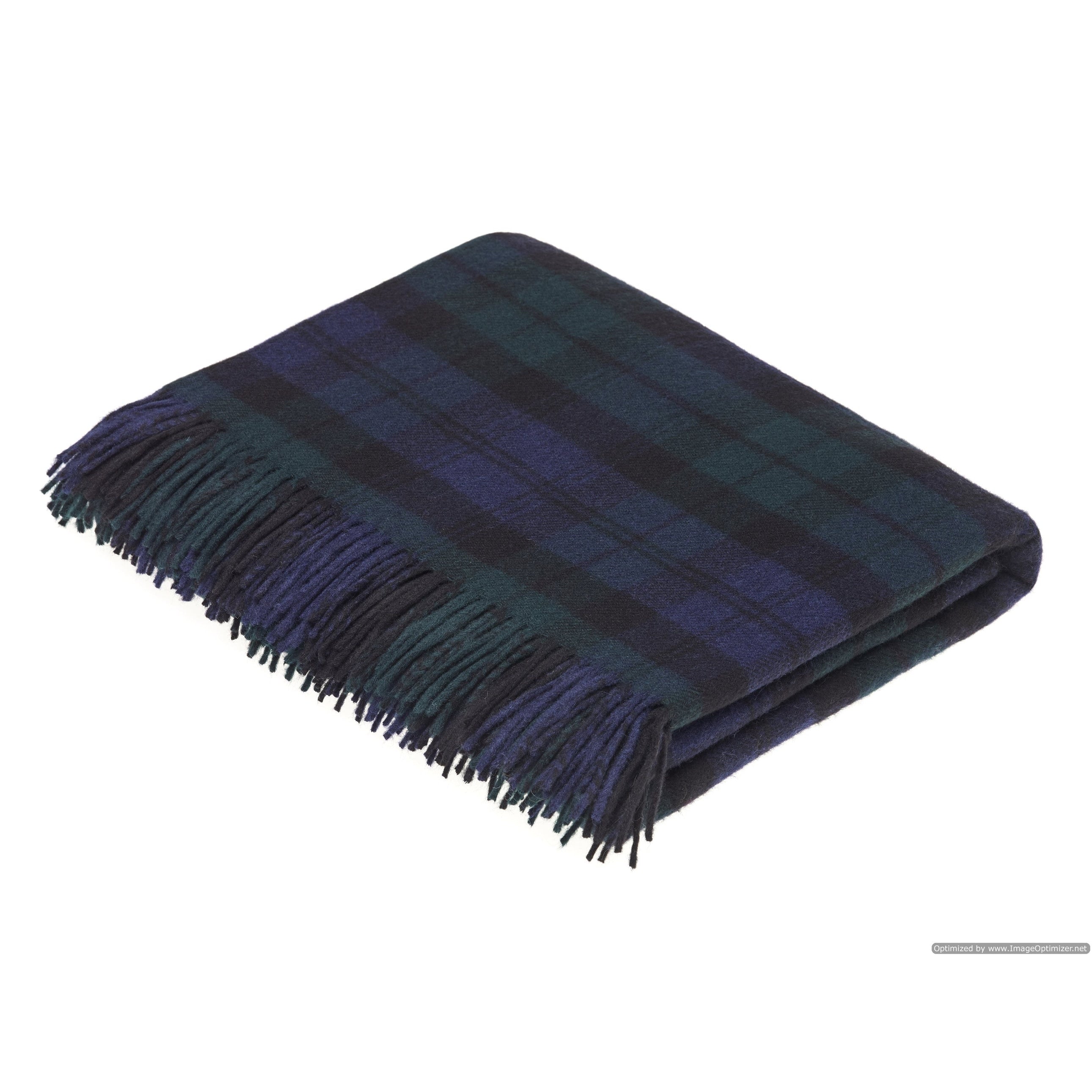 Black Watch - Merino Lambswool Throw Blanket - Made in UK