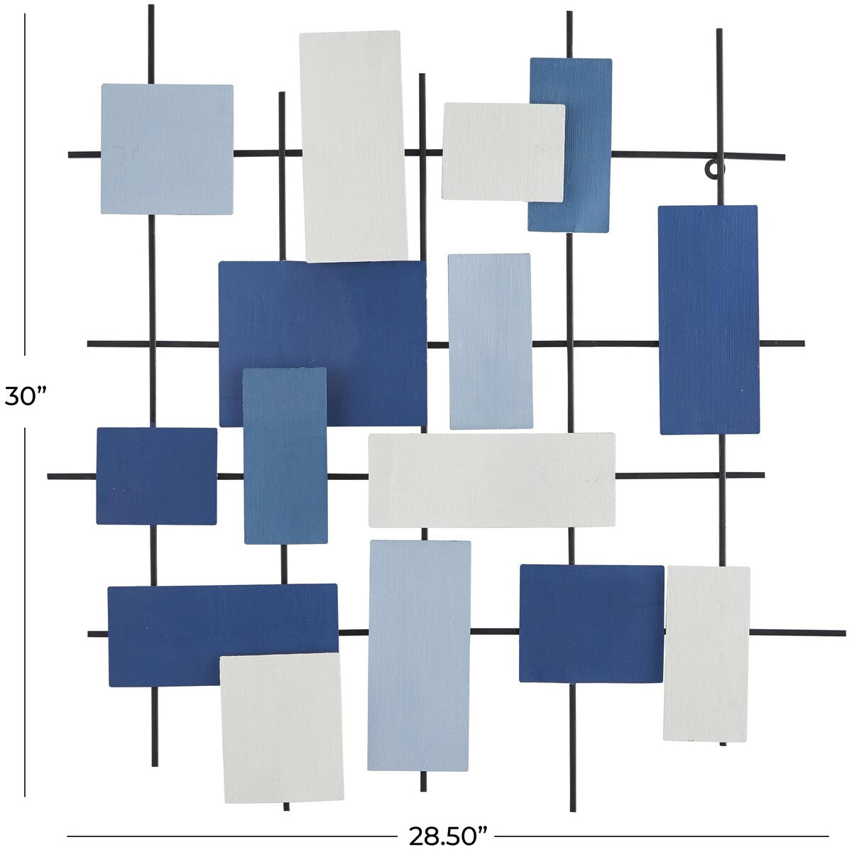 Metal Geometric Overlapping Various Shapes Home Wall Decor - Blue - CosmoLiving by Cosmopolitan