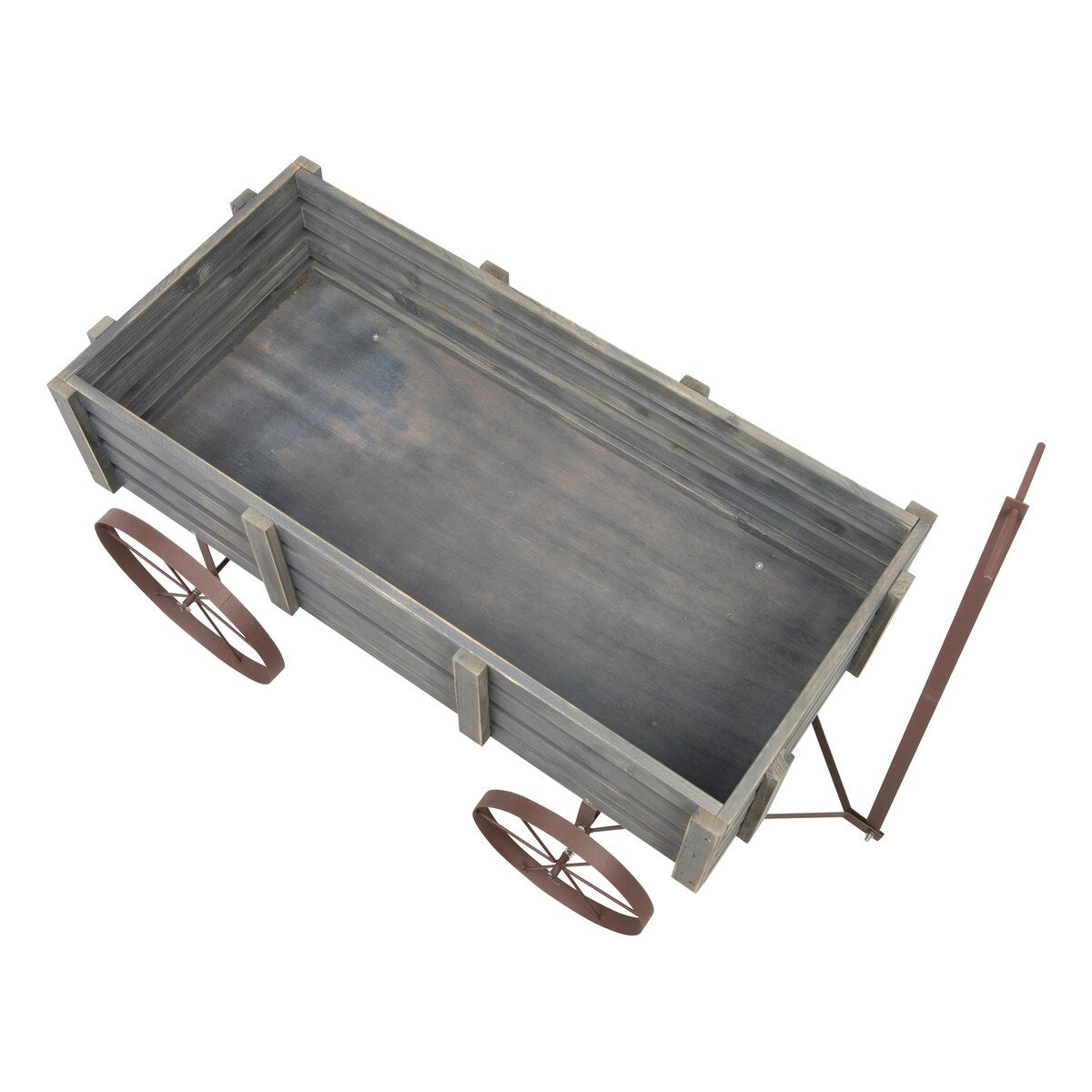 Goldcoast 51 Rustic Wagon Garden Planter with Metal Wheels