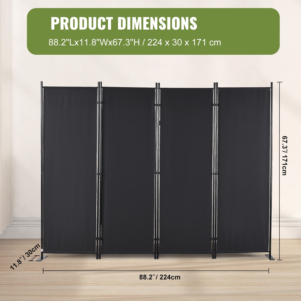 VEVOR Room Divider Folding Privacy Screens Divider Stand