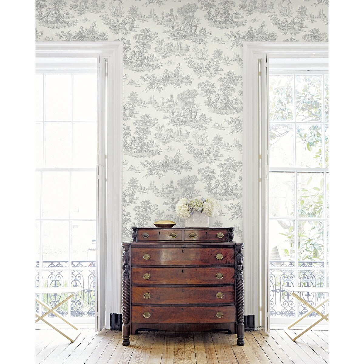 NextWall Chateau Toile Peel and Stick Wallpaper