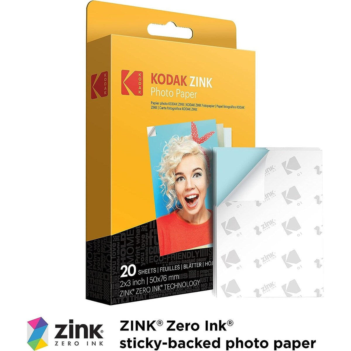 Kodak 2 x 3 Premium Sticky-Backed Zink Photo Paper