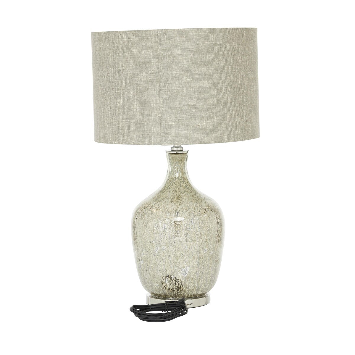 Glass Room Table Lamp with Faux Mercury Glass Finish - Silver - Roche River Decor