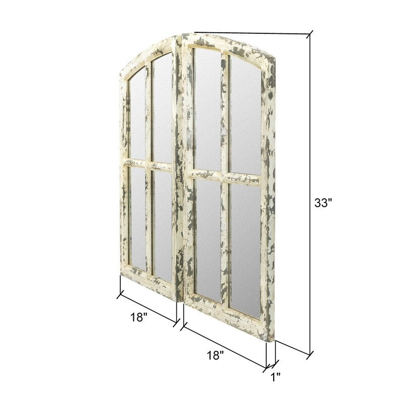 Jolene Arched Window Pane Mirrors (Set of 2)