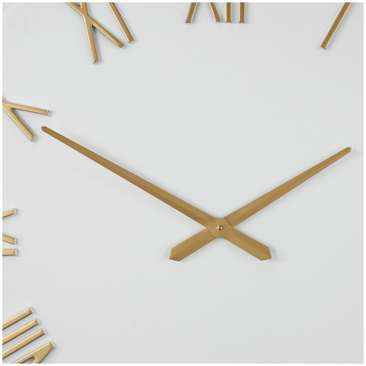 Metal Decorative Wall Clock with Gold Hands and Numbers - Black or White - Roche River Decor