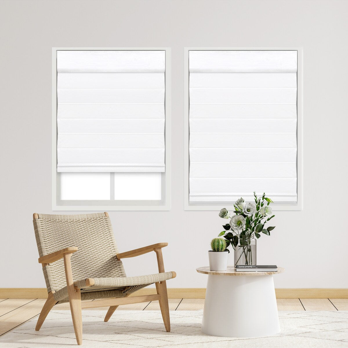 Regal Estate 72-inch White Insulating Cordless Roman Shade