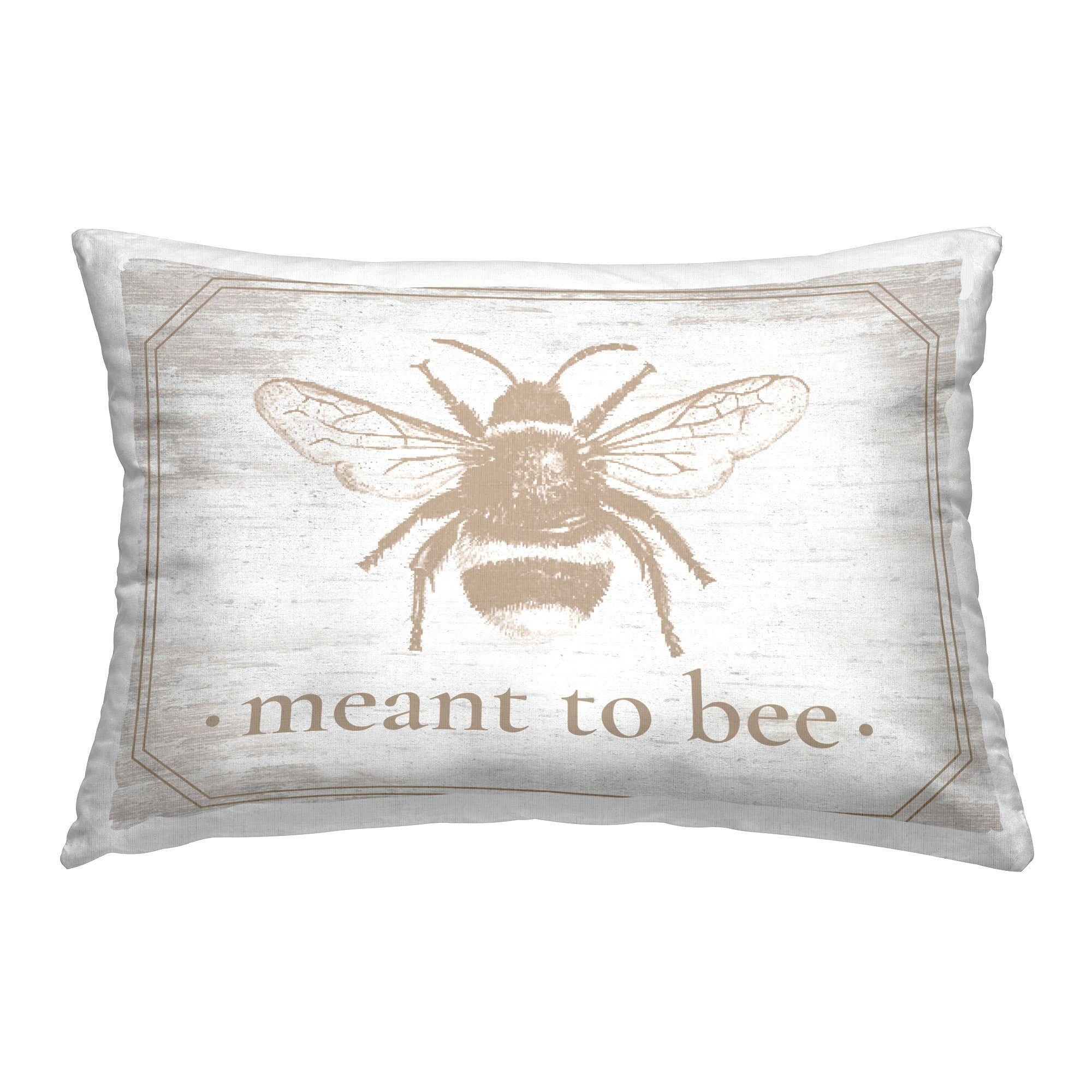 Stupell Distressed Meant To Bee Decorative Printed Throw Pillow Design by Lettered and Lined