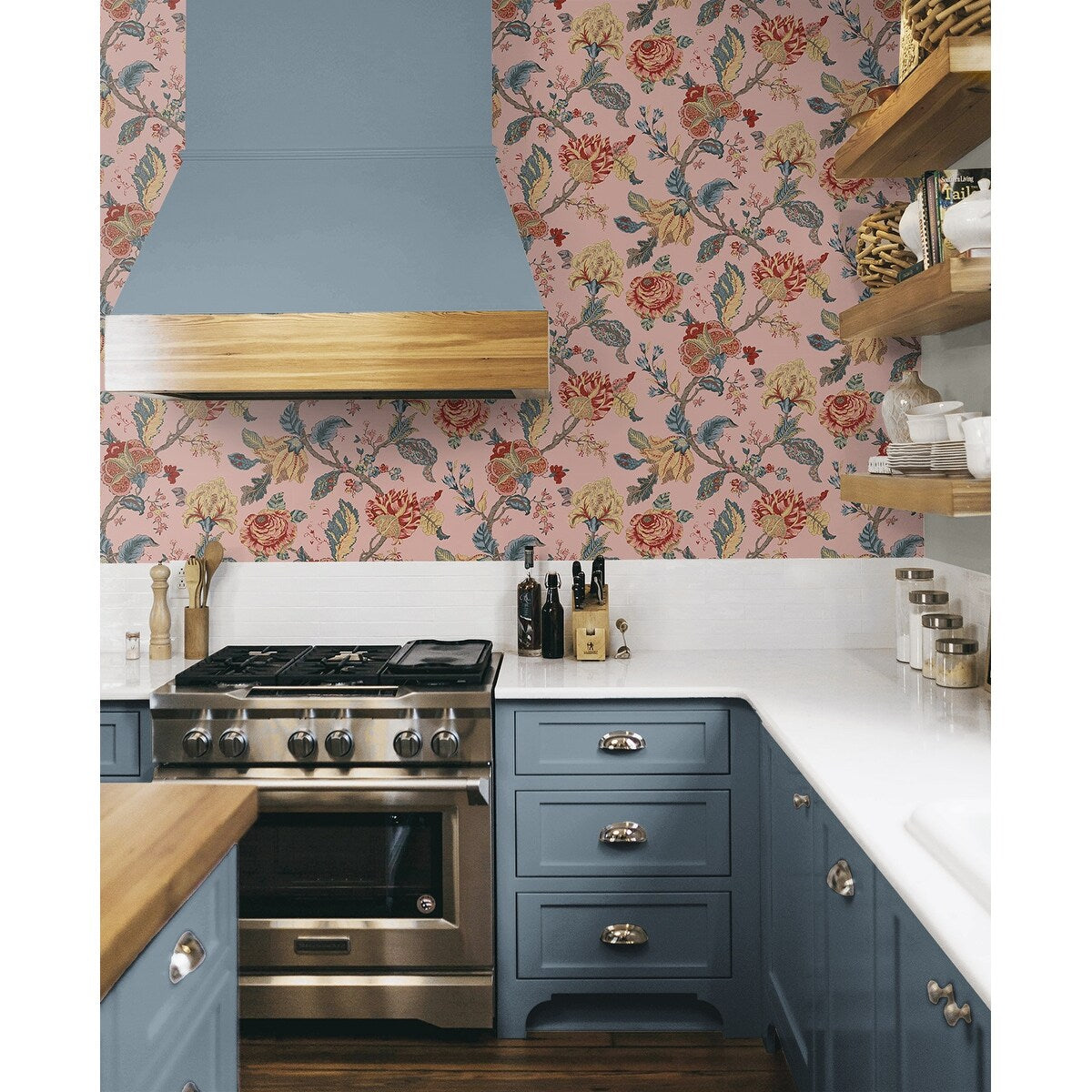 NextWall Kianna Jacobean Peel and Stick Wallpaper