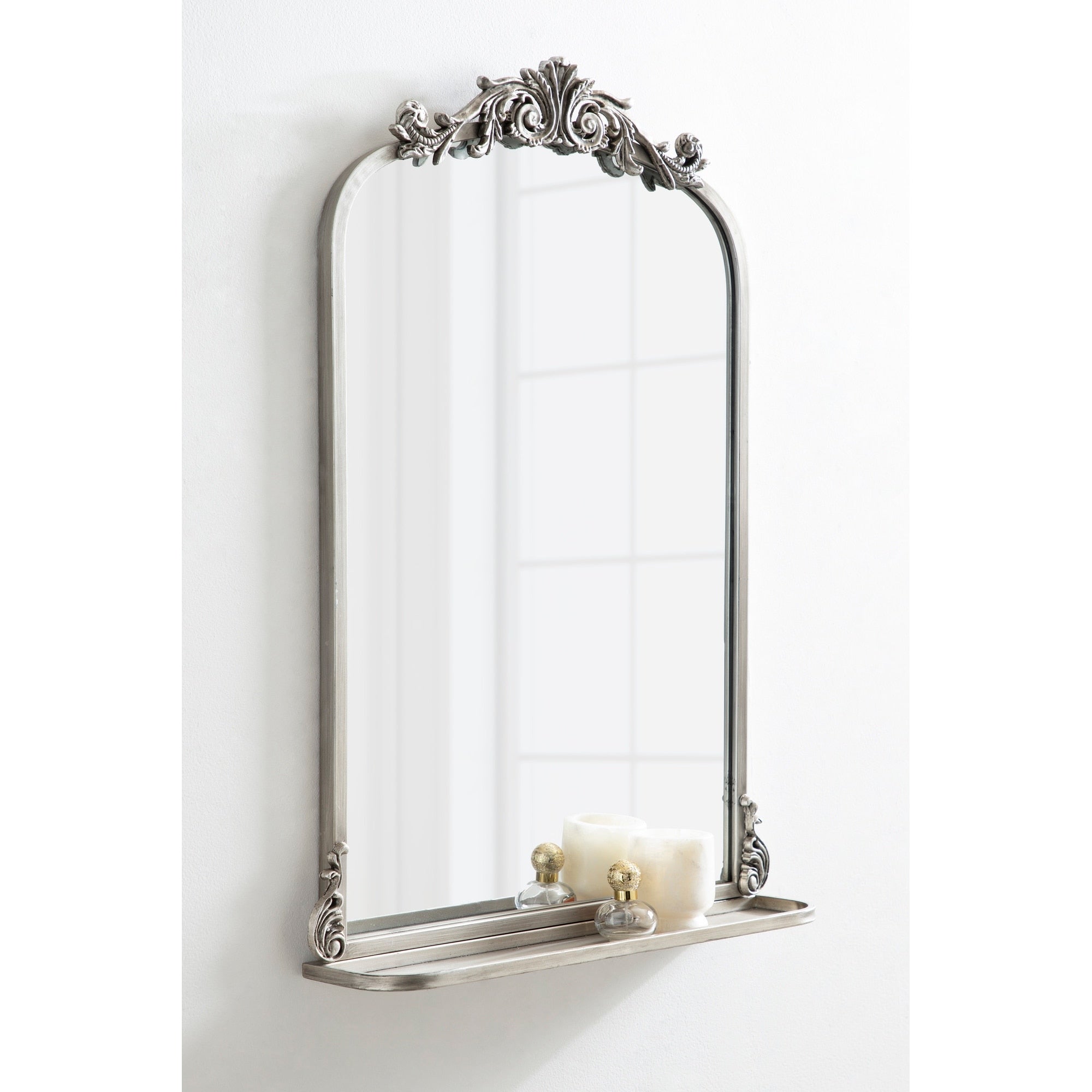 Kate and Laurel Arendahl Traditional Arch Mirror with Shelf