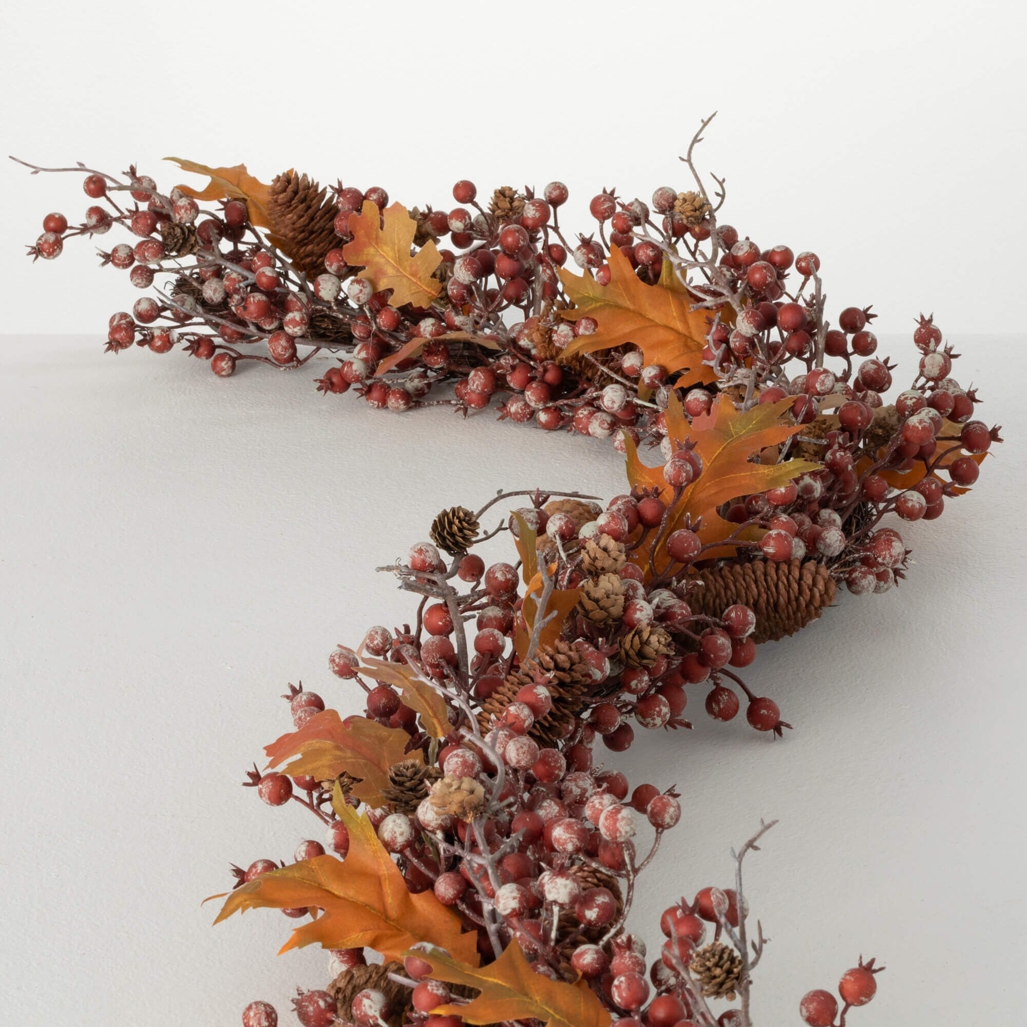 72L Sullivans Artificial Rustic Fall Berry Leaf Garland, Multicolor