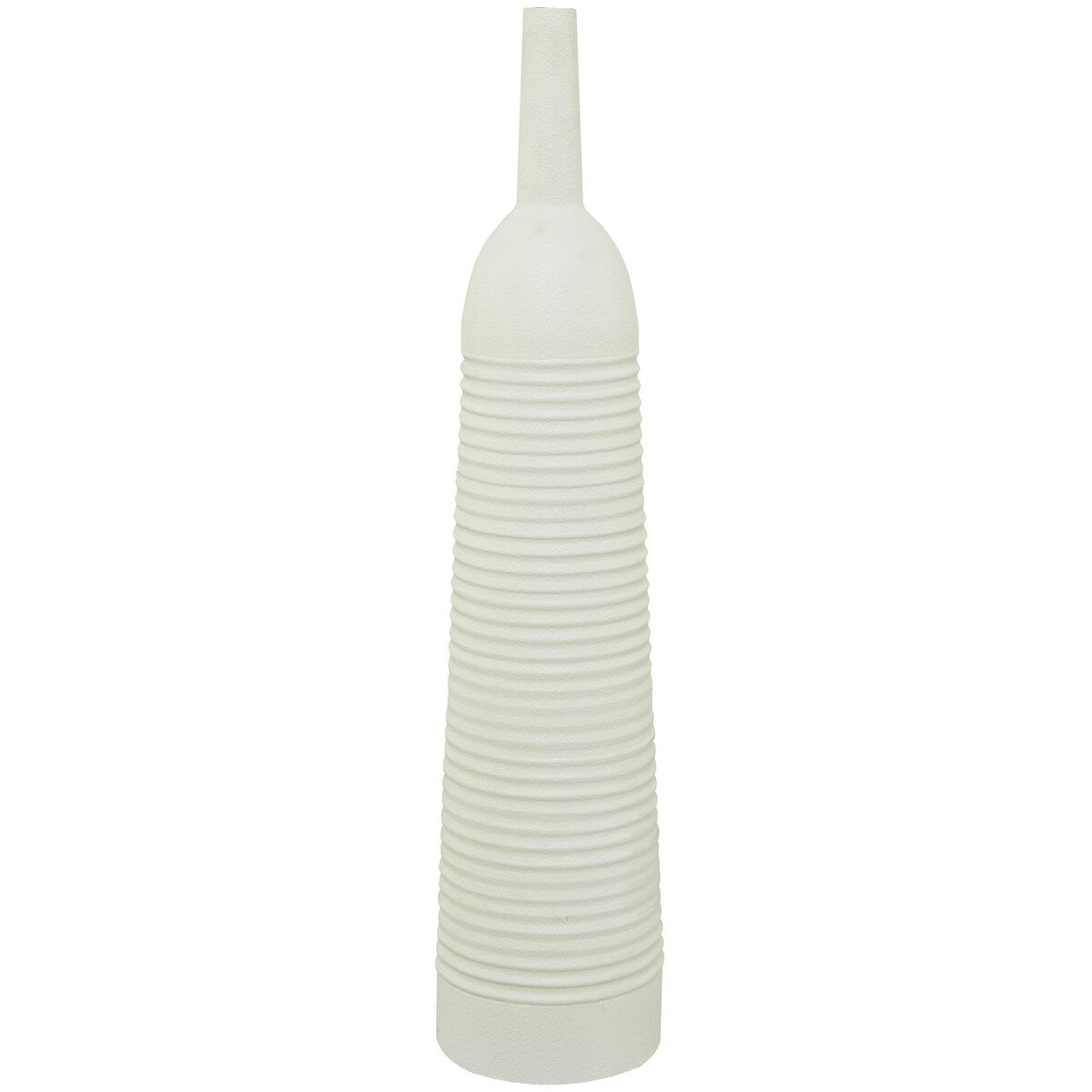 Metal Grooved Decorative Vase - White or Black - The Novogratz