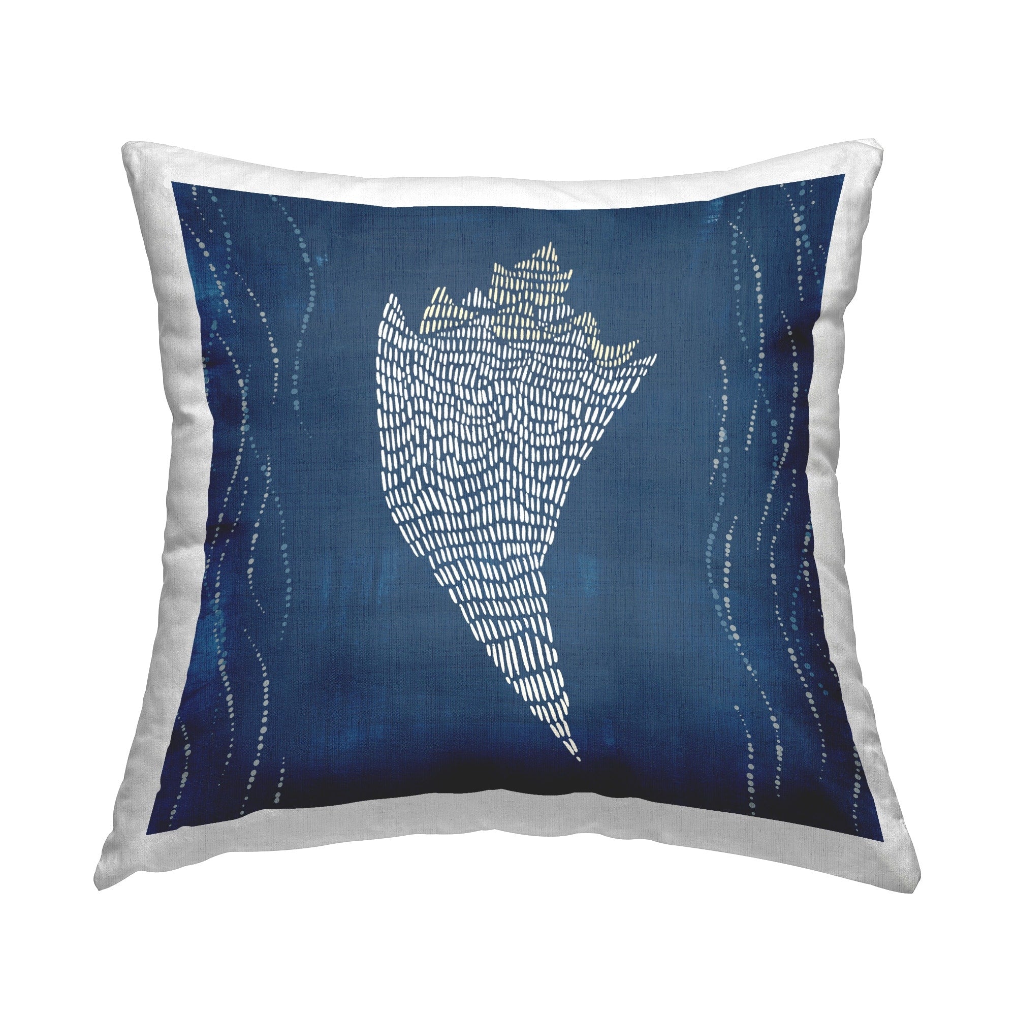 Stupell Conch Shell on Blue Decorative Printed Throw Pillow Design by Jetty Home, LLC