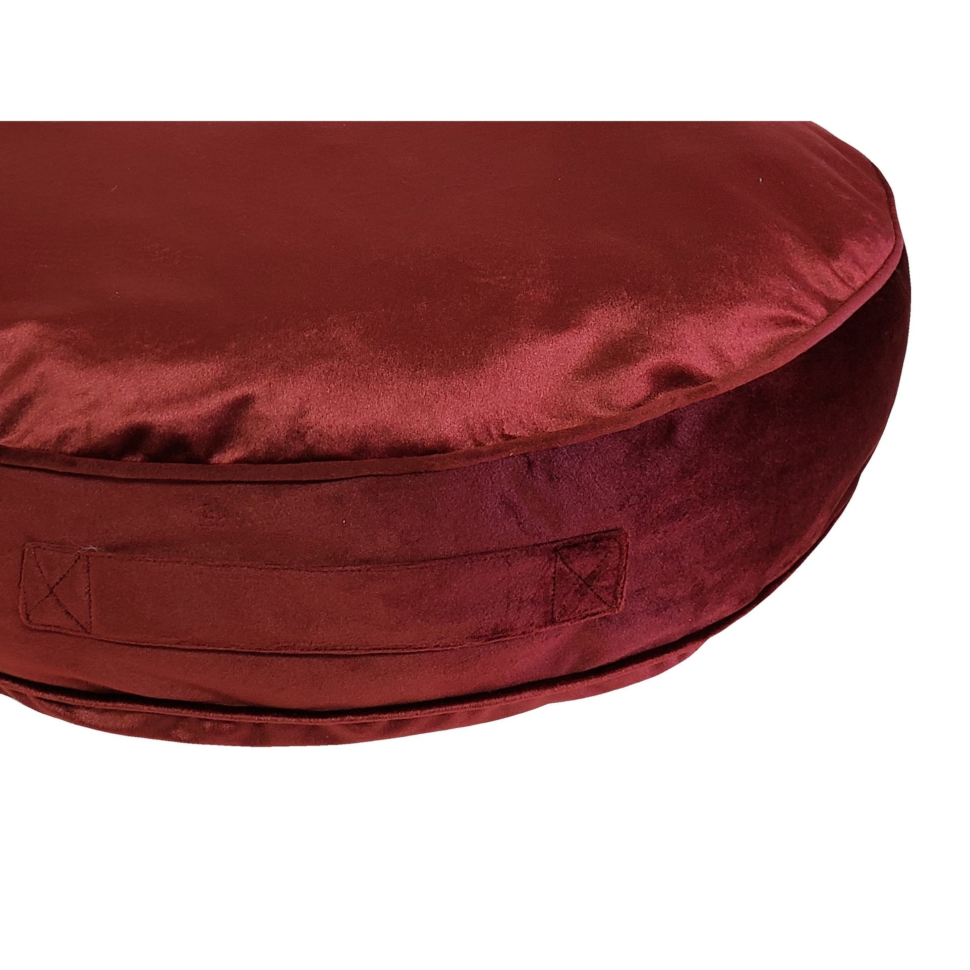 Edie At Home Panne Velvet Round Floor Pillow 24' Round Merlot