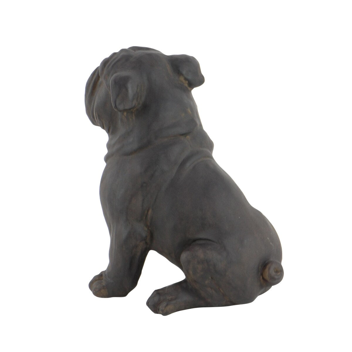 Polystone Bulldog Weathered or Distressed Sitting Decorative Sculpture - Brown - Roche River Decor