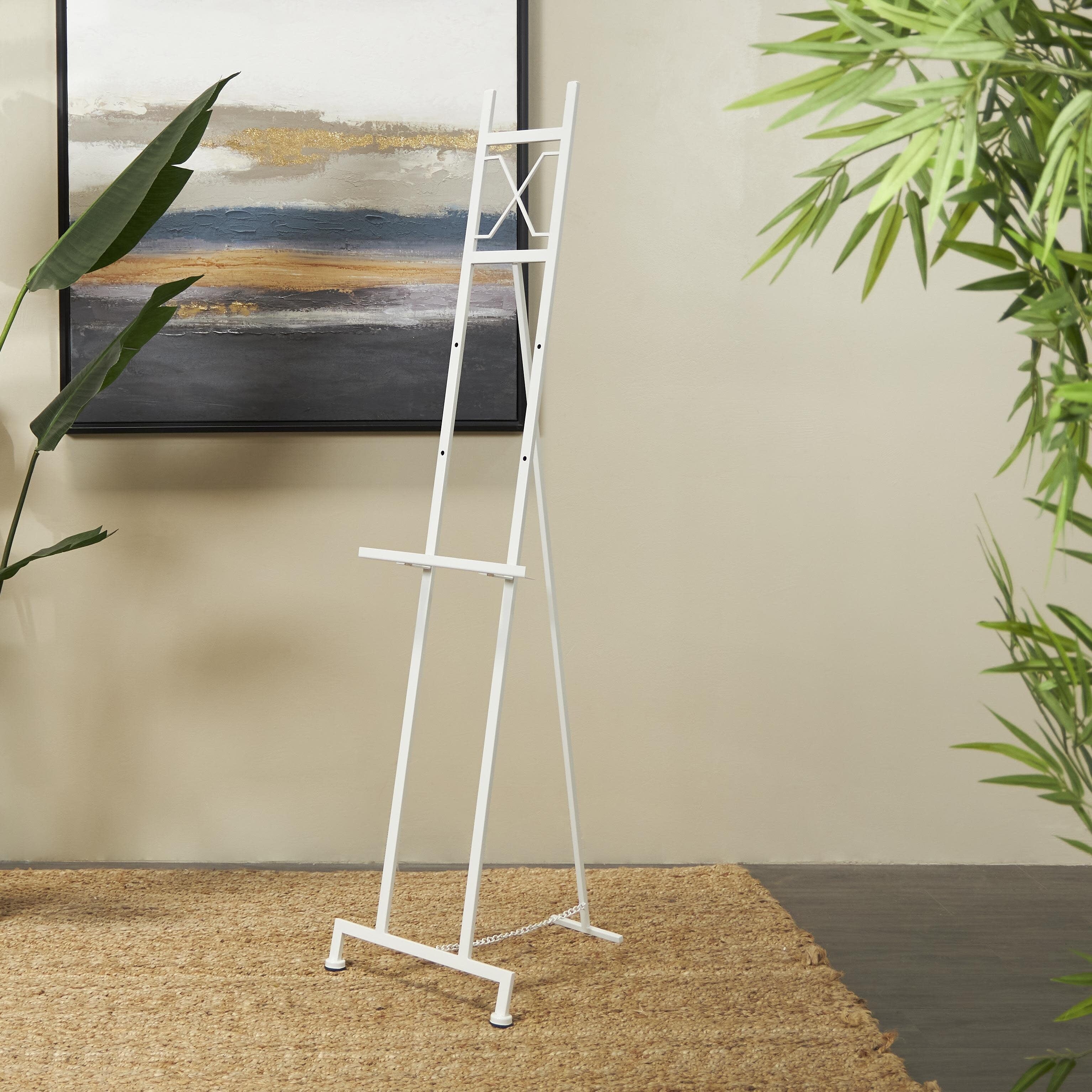 Metal Tall Adjustable 3 Tier Display Easel with Chain Support - Gold, White or Black - Roche River Decor